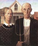 unknow artist grant woods malning american gothic Sweden oil painting artist